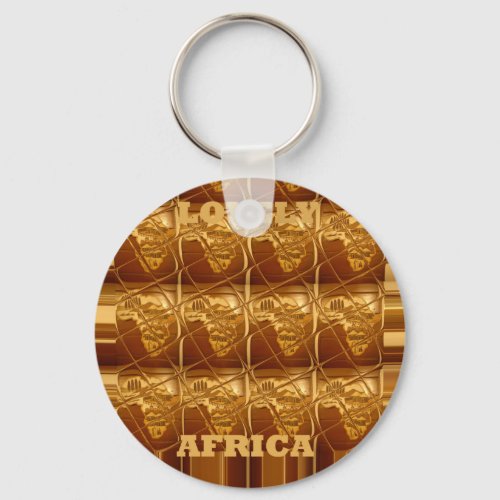 Lovely Africa Africa Maps designs Golden colors Keychain