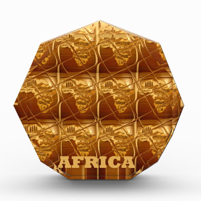 Lovely Africa Map Vector Pattern Art Design Print Acrylic Award (Front)