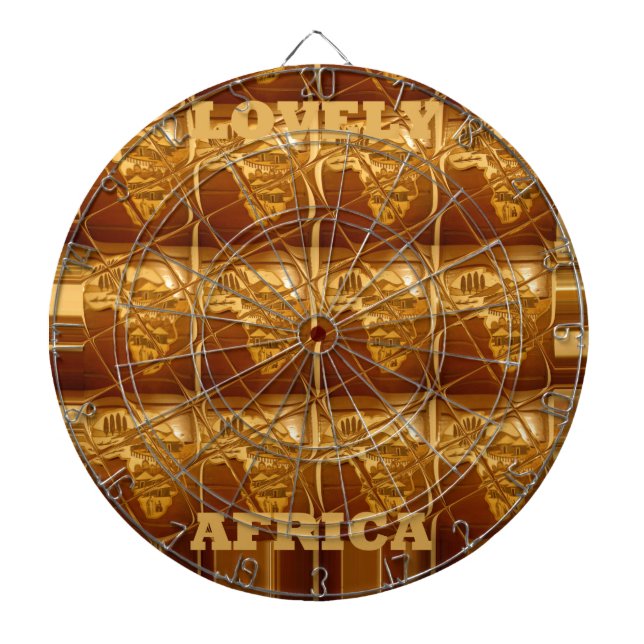 Lovely Africa Map Vector Pattern Art Design Print Dartboard (Front)