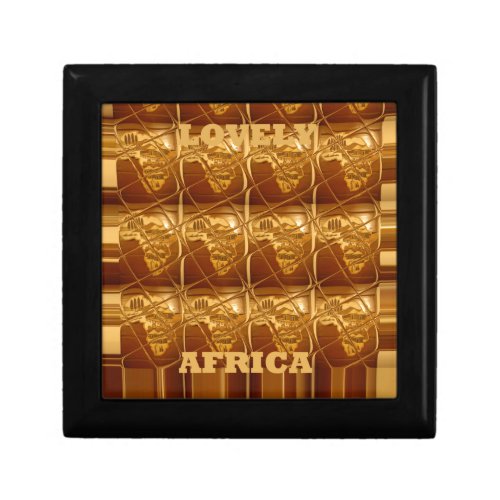 Lovely Africa Map Vector Pattern Art Design Print Jewelry Box