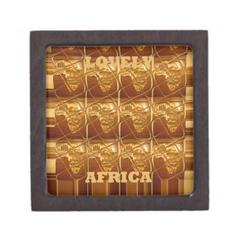 Lovely Africa Map Vector Pattern Art Design Print Keepsake Box