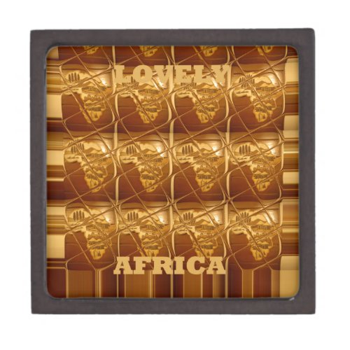 Lovely Africa Map Vector Pattern Art Design Print Keepsake Box