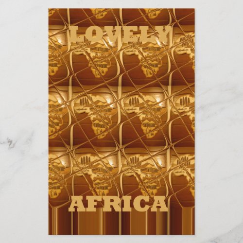 Lovely Africa Map Vector Pattern Art Design Print Stationery