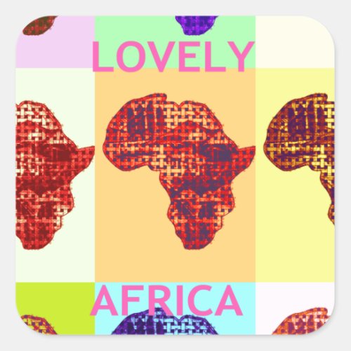 LOVELY AFRICA SQUARE STICKER