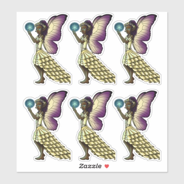 Lovely African American Fairies Sticker (Sheet)