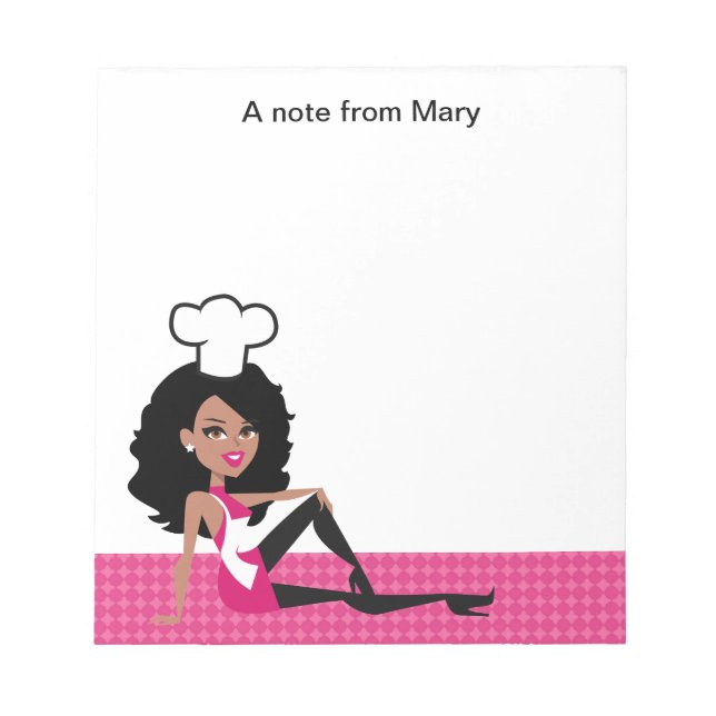 Lovely African American Girl Notepad (Front)