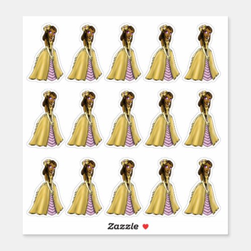 Lovely African American Princess Sticker