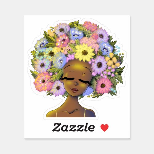 Lovely African American Woman Sticker