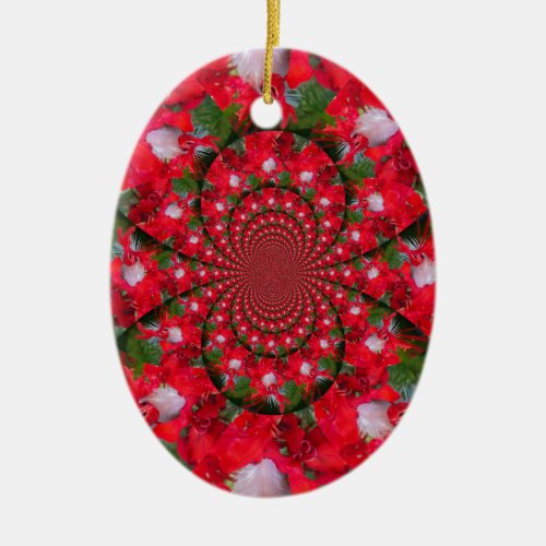 Lovely Alien Crimson Ceramic Ornament