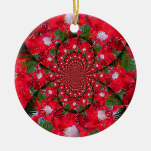 Lovely Alien Crimson Ceramic Ornament