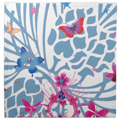 Lovely Amazing Floral Feminine butterflies Designs Cloth Napkin