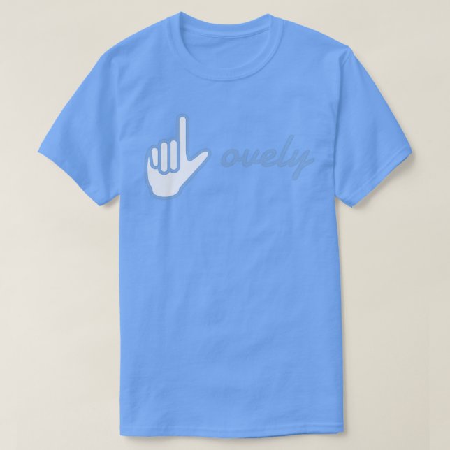 Lovely American Sign Language Hand Design T-Shirt (Design Front)