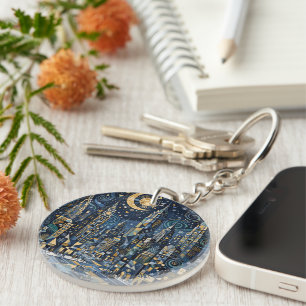 Lovely And Chic Winter In The Big City Keychain