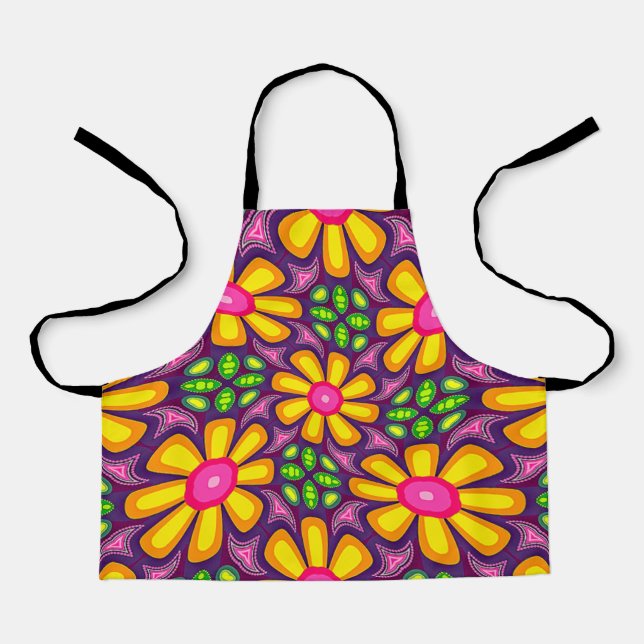 Lovely and Cute Flowers Pattern Apron (Front)