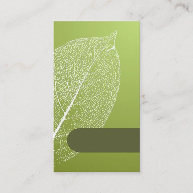 lovely and cute green leaf style business card tem (Front)