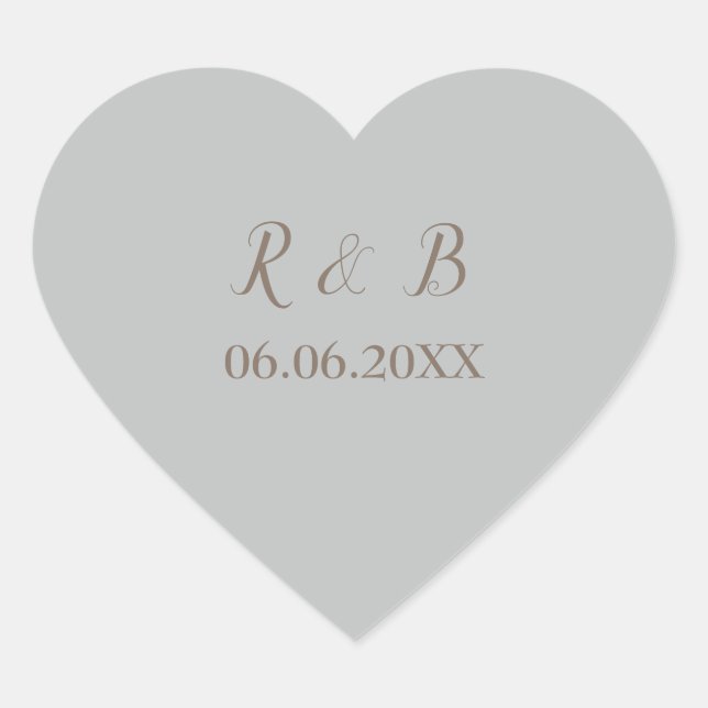 Lovely and Elegant Wedding Heart Sticker (Front)