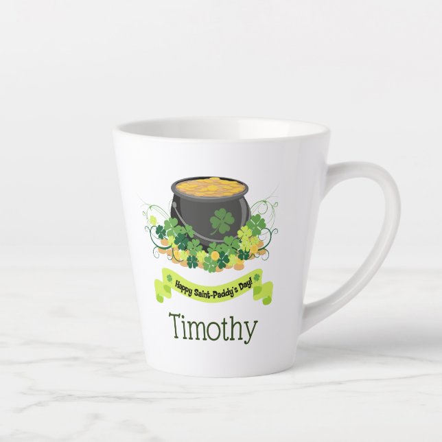 Lovely and fun St. Patrick's Day Latte Mug (Right)
