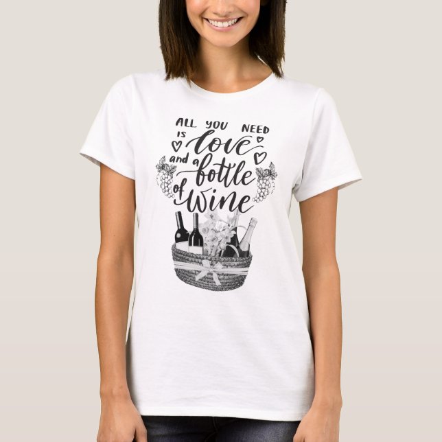 Lovely and Humorous Wine Lover T-shirt (Front)
