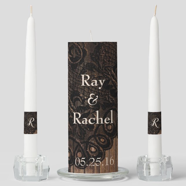 Lovely and True Couples Wedding Unity Candle Set (Front)