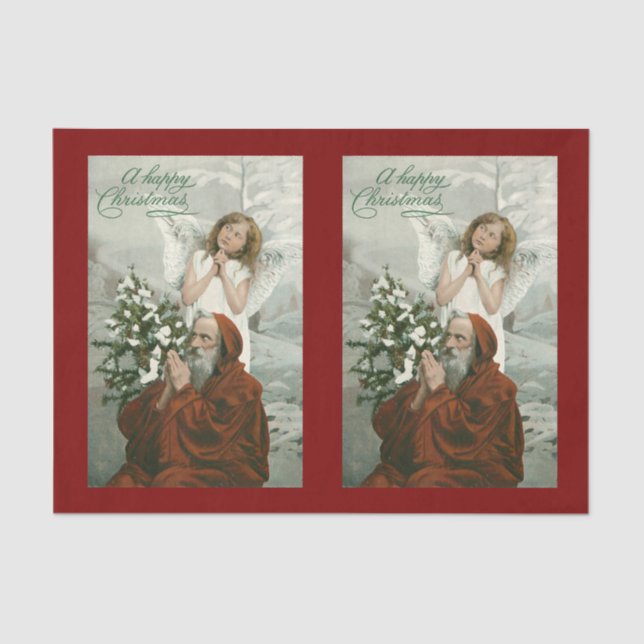 Lovely Angel And Santa Tissue Paper (Front)