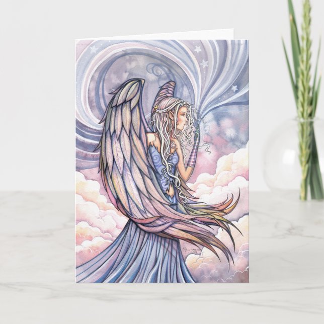 Lovely Angel Card Holiday Art by Molly Harrison (Front)