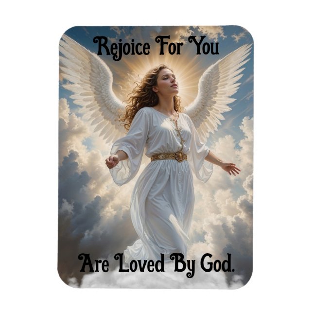 Lovely Angel In Clouds Flexible Magnet (Vertical)