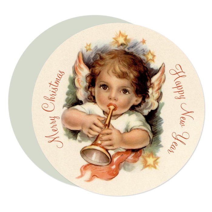 Lovely angel with trumpet CC1034 Christmas card