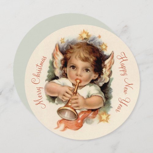 Lovely angel with trumpet CC1034 Christmas card