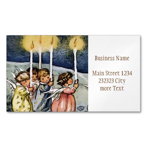 lovely angels business card magnet