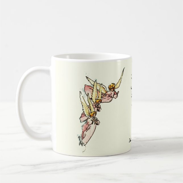 Lovely Angels with Saying of Comfort Sketch Coffee Mug (Left)