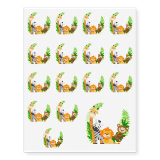 Lovely animals with palm leaves temporary tattoos