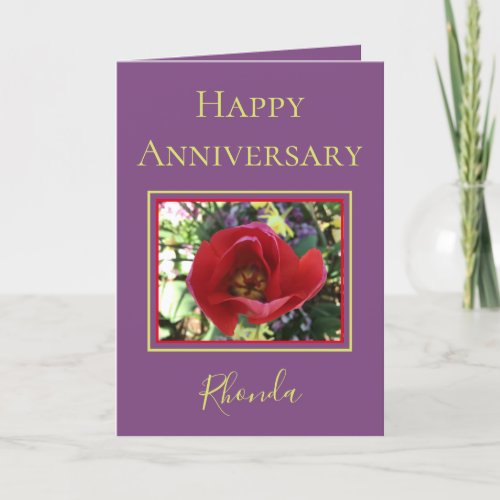 Lovely Anniversary Wife Red Rose Card
