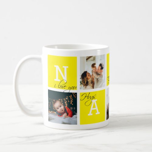 Lovely Appreciation Nanny 5 Photo Collage Yellow Coffee Mug