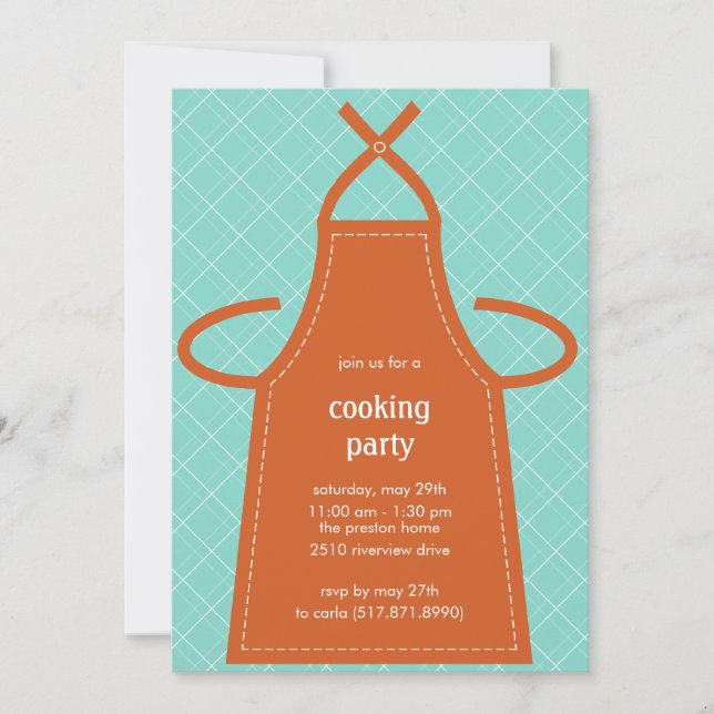 Lovely Apron Summer Party/Cooking Party Invitation (Front)