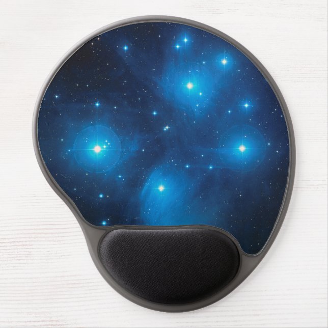 Lovely Aqua Blue Constellation Pleiades Celestial Gel Mouse Pad (Front)
