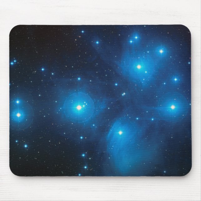 Lovely Aqua Blue Constellation Pleiades Celestial Mouse Pad (Front)