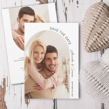Lovely Arch 2 Photosmodern Script Save The Date by daisylin712 at Zazzle
