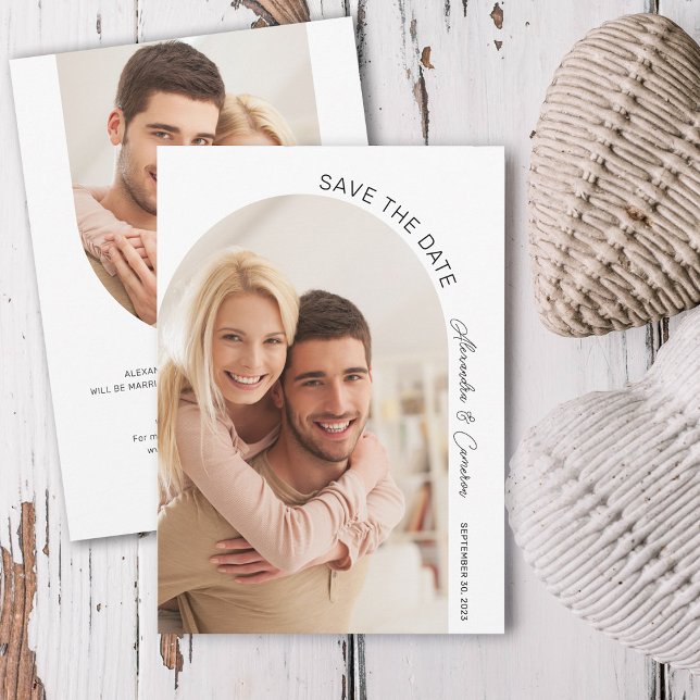 Lovely Arch 2 PhotosModern Script Save The Date (Creator Uploaded)