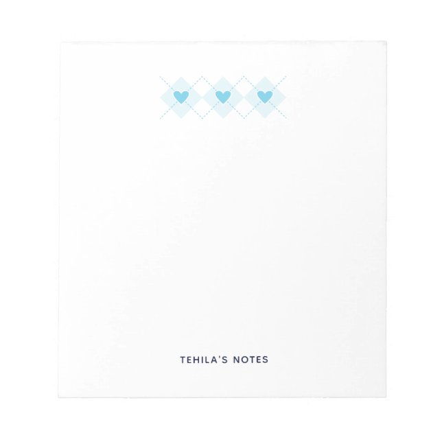 Lovely Argyle Notepad (Front)