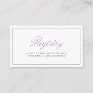 Lovely Arrows Registry Cards / Lilac and Gray