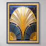 Lovely Art Deco Fan Style Acrylic Art.. Acrylic Photo Tile<br><div class="desc">I have created this lovely vivid Fan style Art Deco Acrylic art in Gold and Blue. The joy of putting art on to an Acrylic backing is great because all the artwork shows. Also it is easy to put on a wall. If you love Art Deco this artwork would look...</div>
