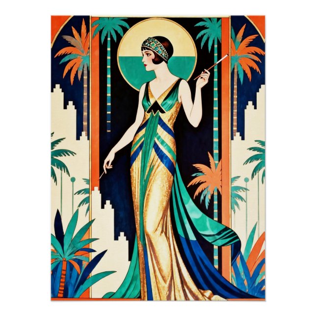 Lovely Art Deco Glamorous Poster. Poster (Front)