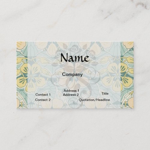 lovely art nouveau floral flower pattern business card templates