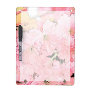 Lovely artistic sketch pink cherry blossom flowers dry erase board