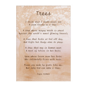 Lovely As A Tree Nature Poem Acrylic Print