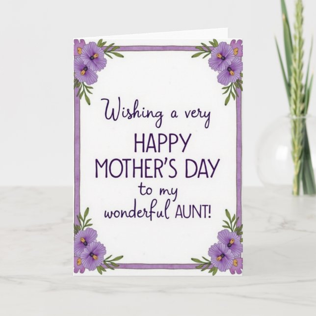 Lovely Aunt Mothers Day Art Card (Front)