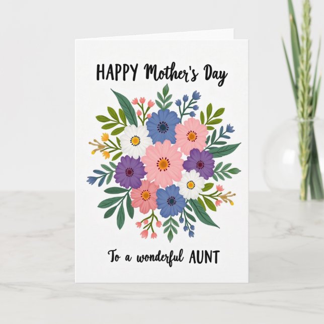 Lovely Aunts Day Bouquet Card (Front)