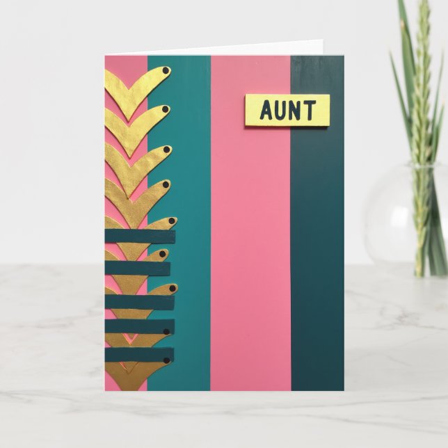 Lovely Aunts Day Gold Chevron Card (Front)