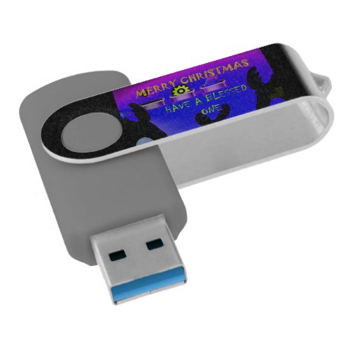 Lovely Aurora Have a Blessed one Merry Christmas Flash Drive