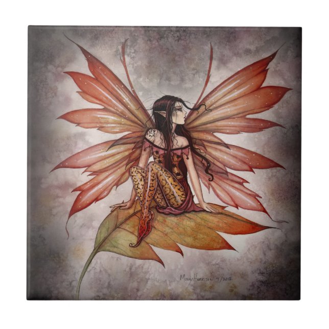 Lovely Autumn Fairy Tile by Molly Harrison (Front)